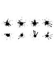 set ink splashes paint brush strokes and blots vector image